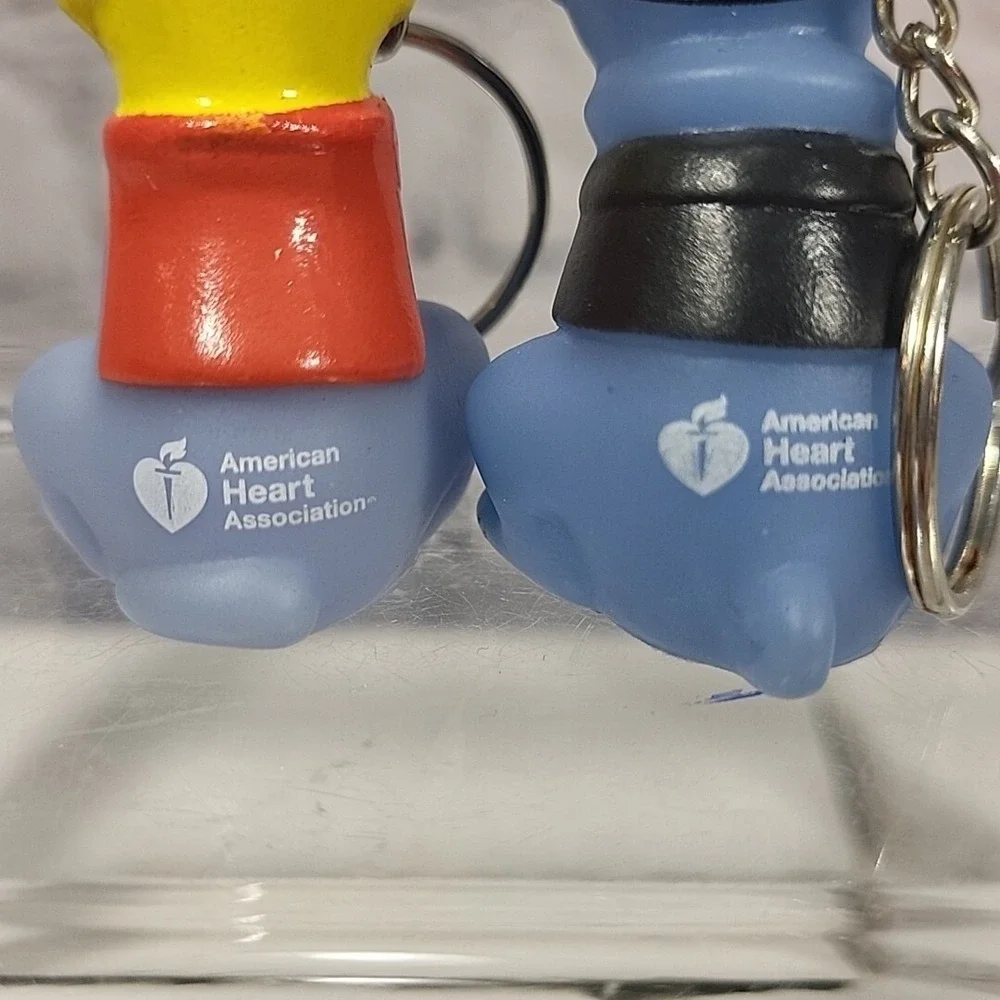 American Heart Association Collectible Keychains Lot Of 5 Rubber‎ Figural